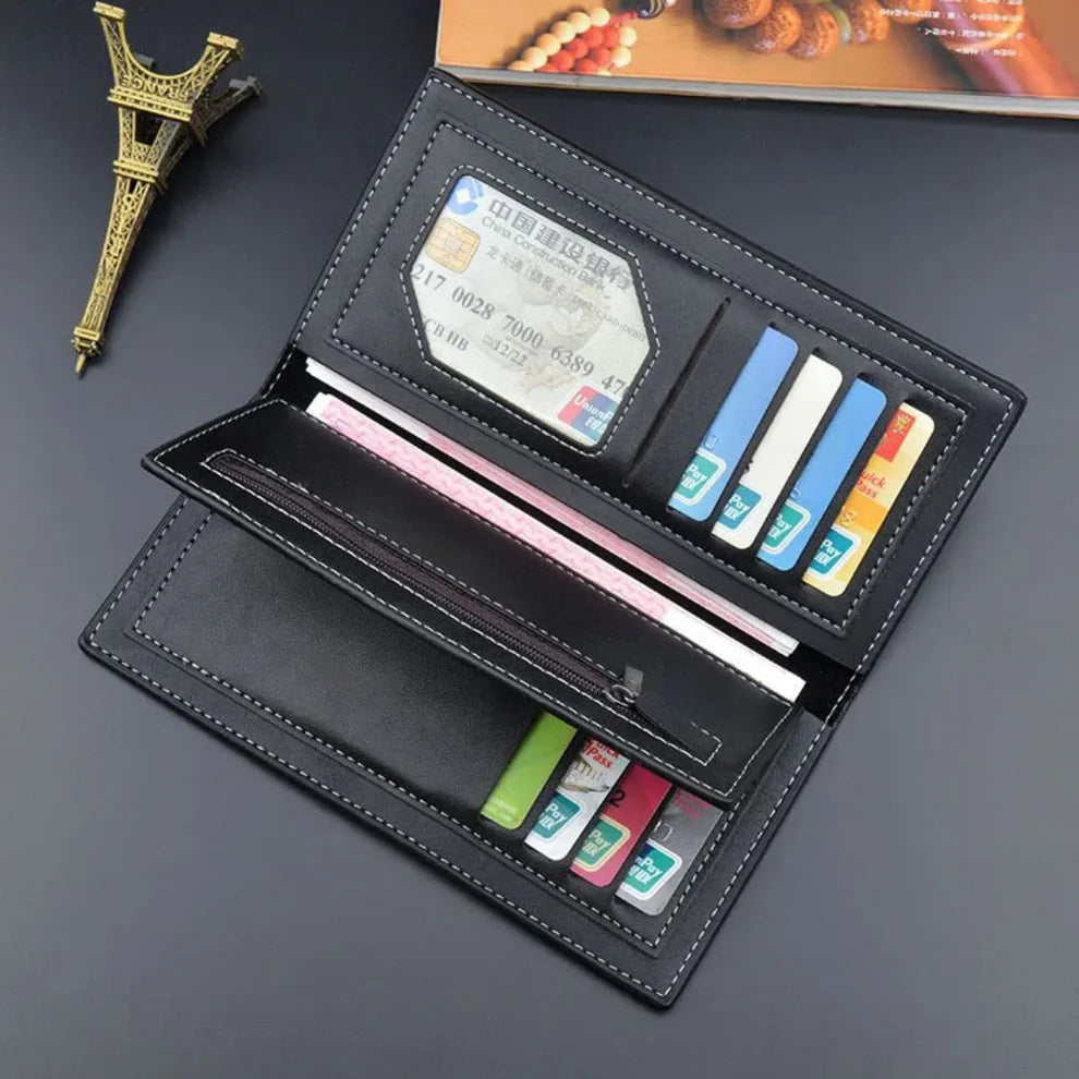 Luxury PU Leather Men’s Long Boweisi Wallet